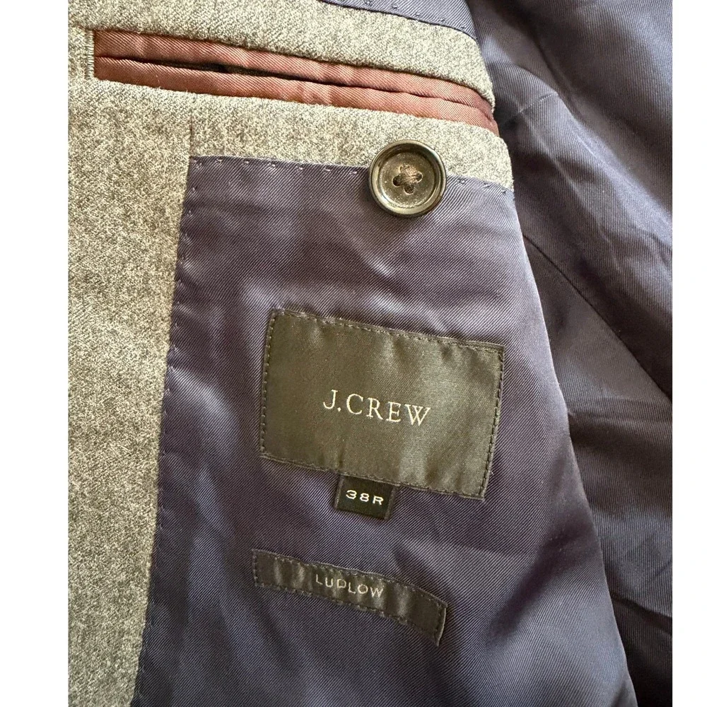 J.Crew Ludlow Blazer Men 38R Sportcoat Gray Vitale Barberis Canonic Italian Wool